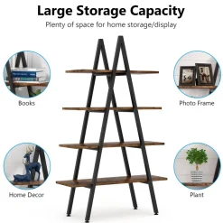 Sale Tribesigns Bookshelf, A-Shaped Bookcase 4-Tier Ladder Display Shelves