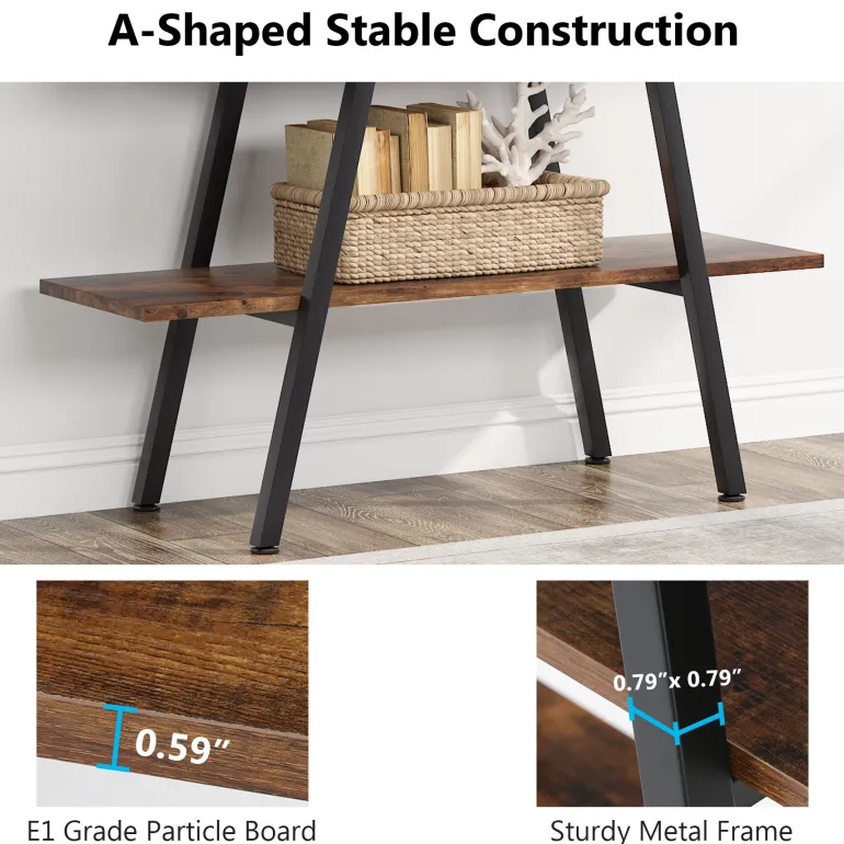 Sale Tribesigns Bookshelf, A-Shaped Bookcase 4-Tier Ladder Display Shelves