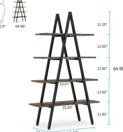 Sale Tribesigns Bookshelf, A-Shaped Bookcase 4-Tier Ladder Display Shelves