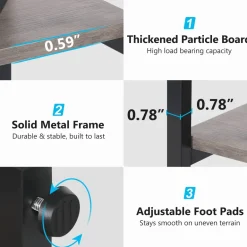 Online Tribesigns Bookshelf, Industrial Bookcase with 8 Open Storage Shelf