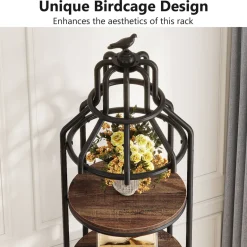 Best Tribesigns Bookshelf, 4-Tier Etagere Bookcase with Bird Cage Design