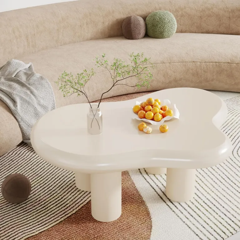 Best Sale Tribesigns Cloud-Shaped Coffee Table, Modern Center Table with 4 Solid Legs