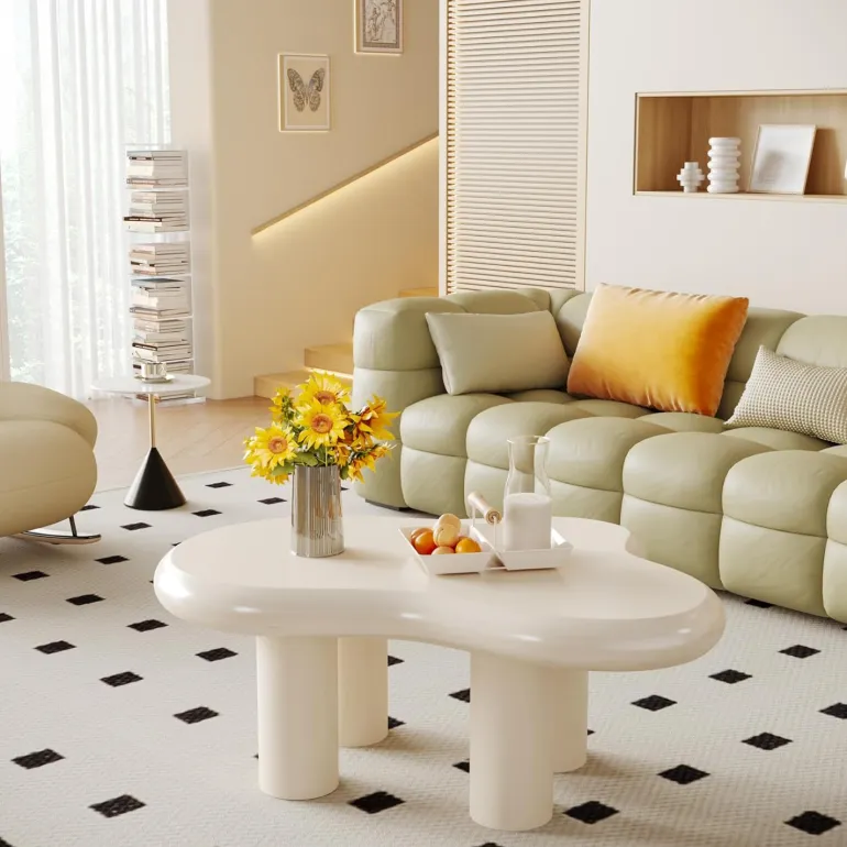 Best Sale Tribesigns Cloud-Shaped Coffee Table, Modern Center Table with 4 Solid Legs