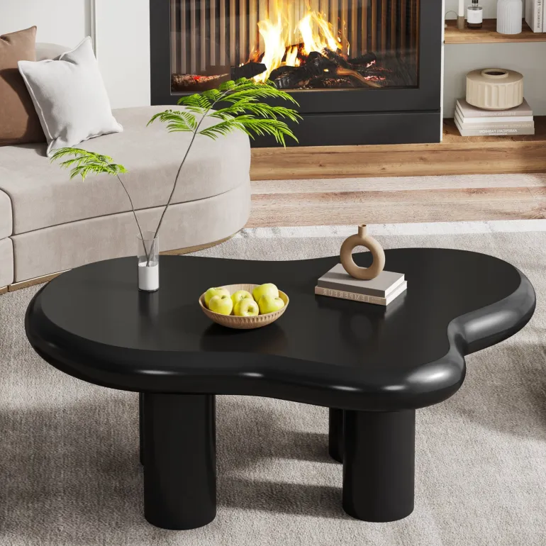 Best Sale Tribesigns Cloud-Shaped Coffee Table, Modern Center Table with 4 Solid Legs