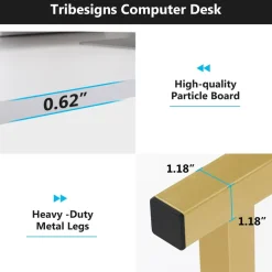 Best Tribesigns Computer Desk, Home Office Desk with Hutch and Storage Shelf