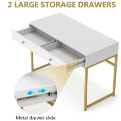 Discount Tribesigns Computer Desk with 2 Drawers, Multifunctional Study Writing Desk