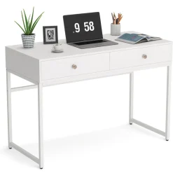 Discount Tribesigns Computer Desk with 2 Drawers, Multifunctional Study Writing Desk