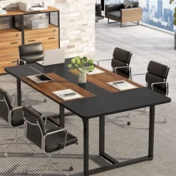 Fashion Tribesigns Conference Table, 6FT Rectangle Meeting Table for 8 People