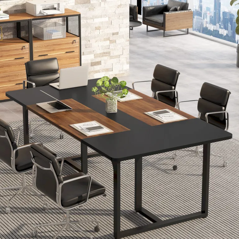 Fashion Tribesigns Conference Table, 6FT Rectangle Meeting Table for 8 People