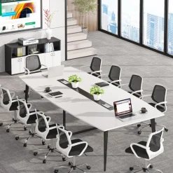 Cheap Tribesigns Conference Table, Modern 6FT / 8FT Boat Shaped Meeting Table