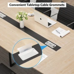 Cheap Tribesigns Conference Table, Modern 6FT / 8FT Boat Shaped Meeting Table
