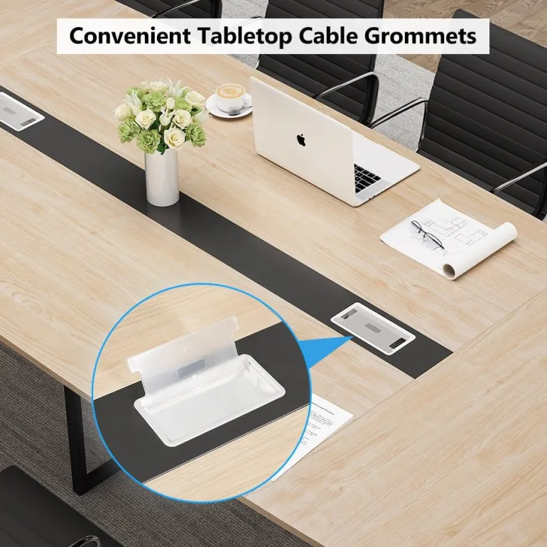 Cheap Tribesigns Conference Table, Modern 6FT / 8FT Boat Shaped Meeting Table