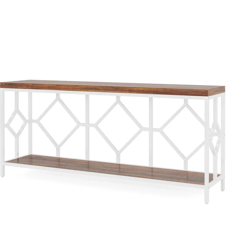 Best Tribesigns Console Table, 71" Extra Long Sofa Table with Open Storage Shelf