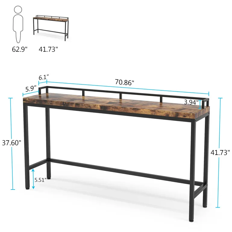 Online Tribesigns Console Table, 70.9 inch Extra Long Sofa Table