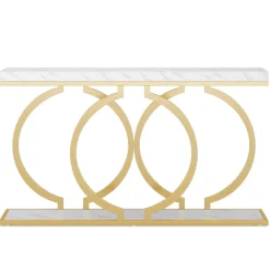 Best Sale Tribesigns Console Table, 55 inch Faux Marble Entryway Sofa Table