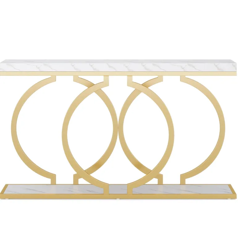 Best Sale Tribesigns Console Table, 55 inch Faux Marble Entryway Sofa Table