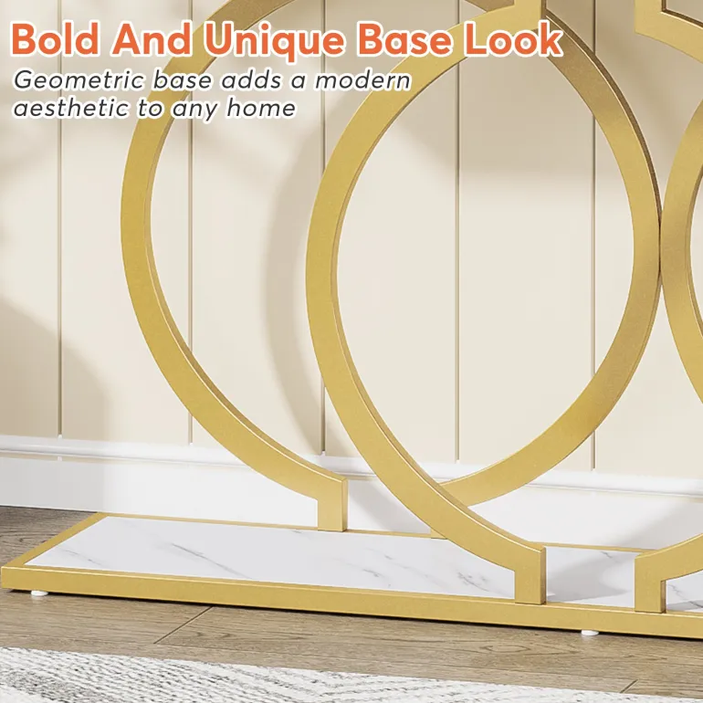 Best Sale Tribesigns Console Table, 55 inch Faux Marble Entryway Sofa Table