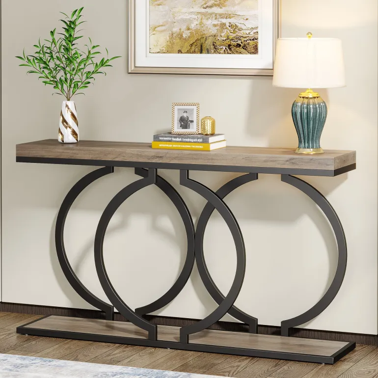 Best Sale Tribesigns Console Table, 55 inch Faux Marble Entryway Sofa Table