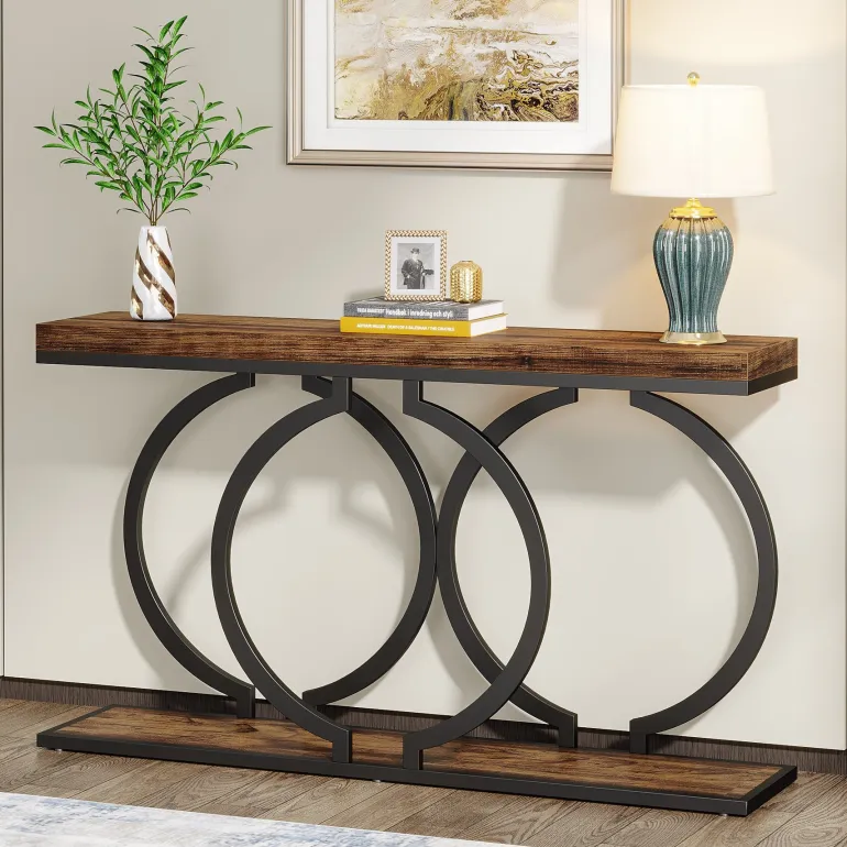 Best Sale Tribesigns Console Table, 55 inch Faux Marble Entryway Sofa Table