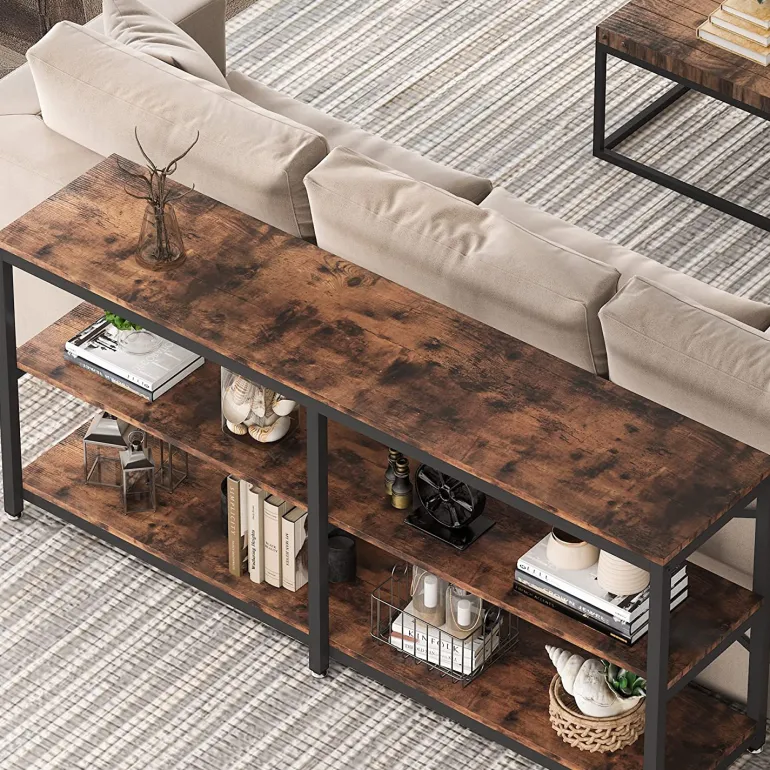 New Tribesigns Console Table, 70.9 inch Long Sofa Table with Storage Shelves