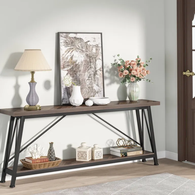 Best Tribesigns Console Table, 70.9 Inches Extra Long Sofa Table Behind Couch