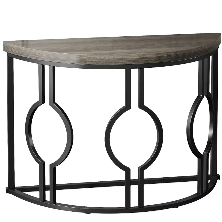 Cheap Tribesigns Console Table, 43" Industrial Half Moon Shaped Sofa Table
