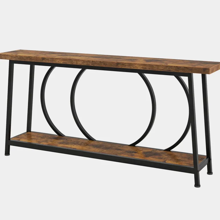 Best Sale Tribesigns Console Table, 70.9" Sofa Entryway Table with 2 Open Storage Shelves
