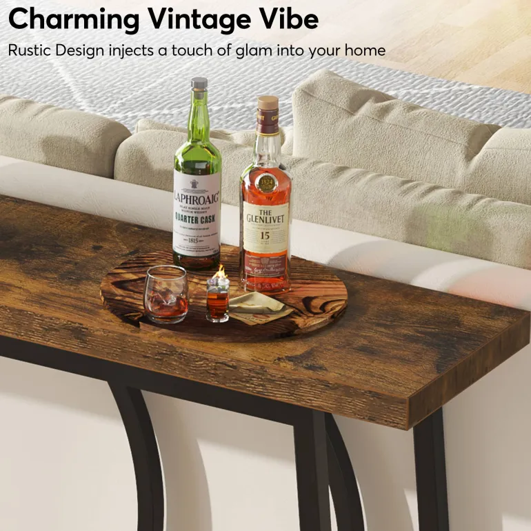 Best Sale Tribesigns Console Table, 70.9" Sofa Entryway Table with 2 Open Storage Shelves