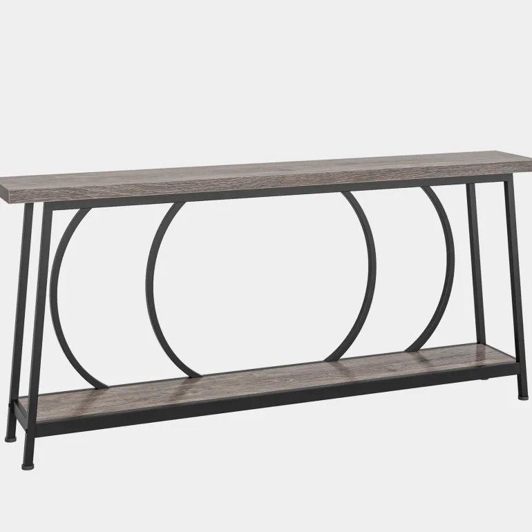 Best Sale Tribesigns Console Table, 70.9" Sofa Entryway Table with 2 Open Storage Shelves