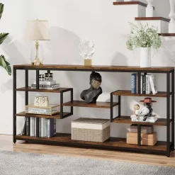Best Tribesigns Console Table, 70.87" Sofa Entryway Table with Open Storage Shelves