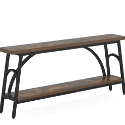 Flash Sale Tribesigns Console Table, 70.8” Sofa Tables Entryway Table with 2 Tier Wood Shelves