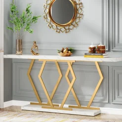 Flash Sale Tribesigns Console Table, Modern 70.9" Sofa Table with Faux Marble Tabletop