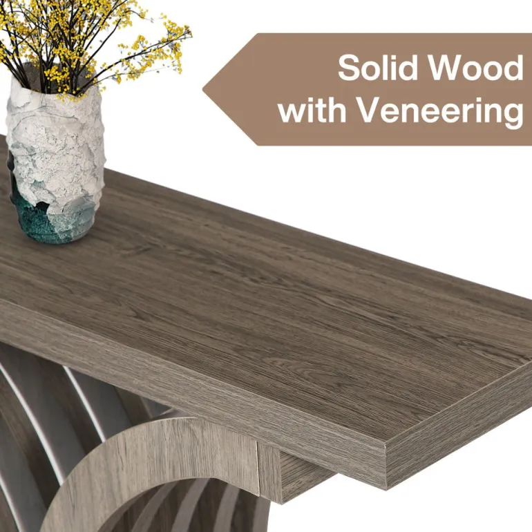 Online Tribesigns Console Table, Modern Faux Marble Entryway Sofa Table with Metal Base