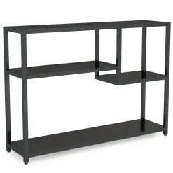 New Tribesigns Console Table, Small Black Entryway Table with Storage Shelves
