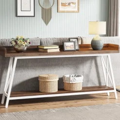 Best Tribesigns Console Table, 2-Tier Narrow Sofa Table Behind Couch Entryway Table