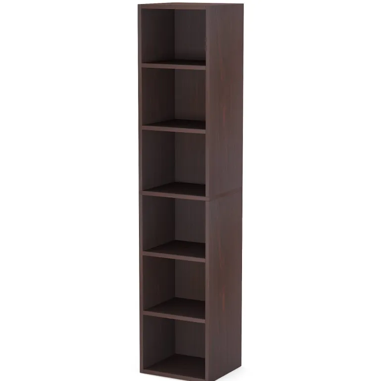 Online Tribesigns Corner Bookcase, Modern 6 Tier Narrow Cube Display Shelves, White