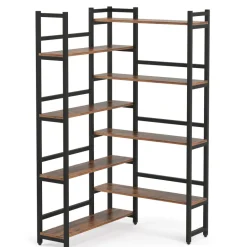 Flash Sale Tribesigns Corner Bookshelf, 8-Tier Industrial 70.8” Bookcase