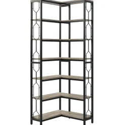 Clearance Tribesigns Corner Bookshelf, 7-Tier Industrial Corner Etagere Bookcase