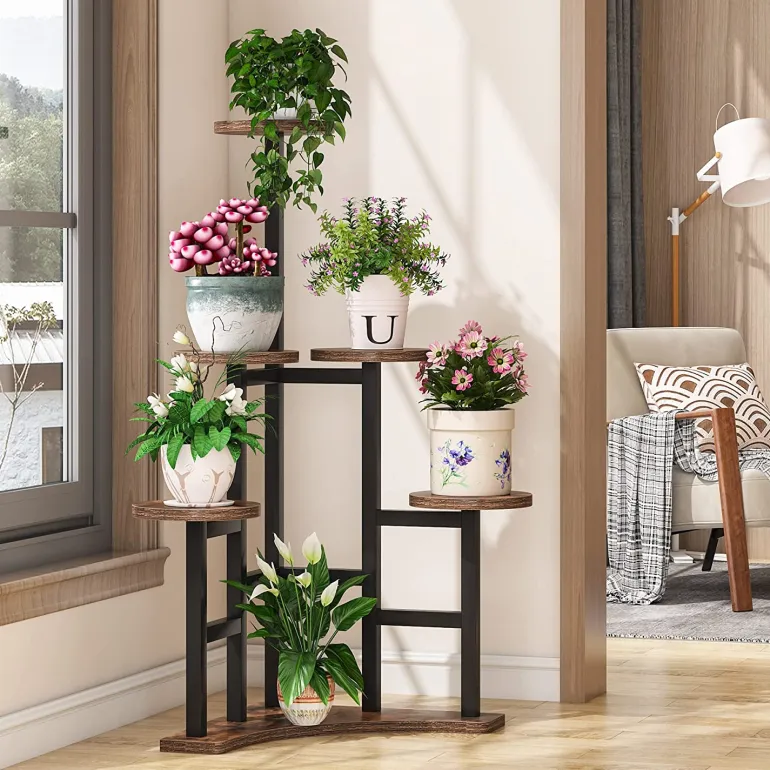Discount Tribesigns Corner Plant Stand Indoor, 6 Tiered Plant Shelf Flower Stand