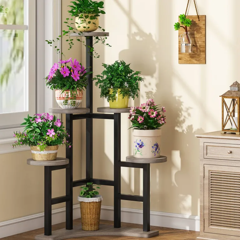 Discount Tribesigns Corner Plant Stand Indoor, 6 Tiered Plant Shelf Flower Stand