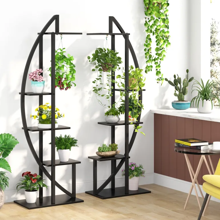 Outlet Tribesigns Curved Plant Stand Pack of 2, 5-Tier Flower Display Shelf