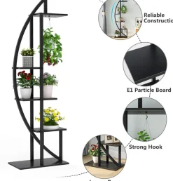 Outlet Tribesigns Curved Plant Stand Pack of 2, 5-Tier Flower Display Shelf