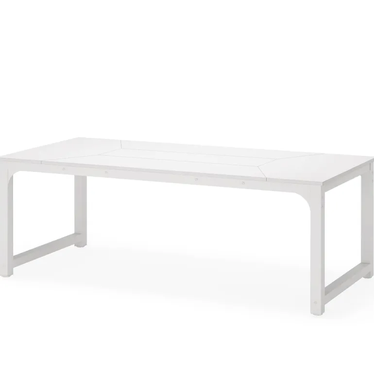 Cheap Tribesigns Dining Table for 6 - 8 Person, Industrial Kitchen Table with Metal Frame