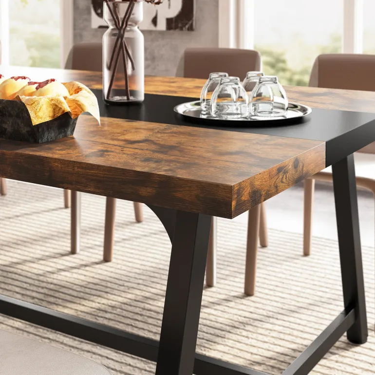 Outlet Tribesigns Dining Table for 8 People, 70.87" Rectangular Wood Kitchen Table