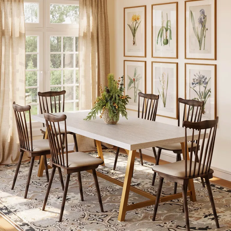 Outlet Tribesigns Dining Table for 8 People, 70.87" Rectangular Wood Kitchen Table