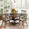 Sale Tribesigns Dining Table, Square 43" Dinner Table with Storage Shelf for 4
