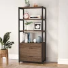 Store Tribesigns 2-Drawer Bookshelf Etagere Bookcase with Open Shelves
