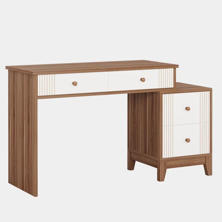 Best Sale Tribesigns 4-Drawer Computer Desk, Wooden Study Writing Table with Storage