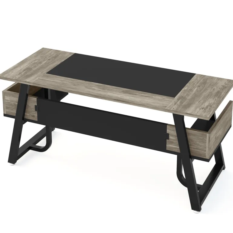 Outlet Tribesigns Executive Desk, 63" Computer Office Desk with Storage Shelf