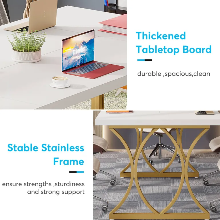 Cheap Tribesigns Executive Desk, 63" Modern Computer Desk Home Office Table